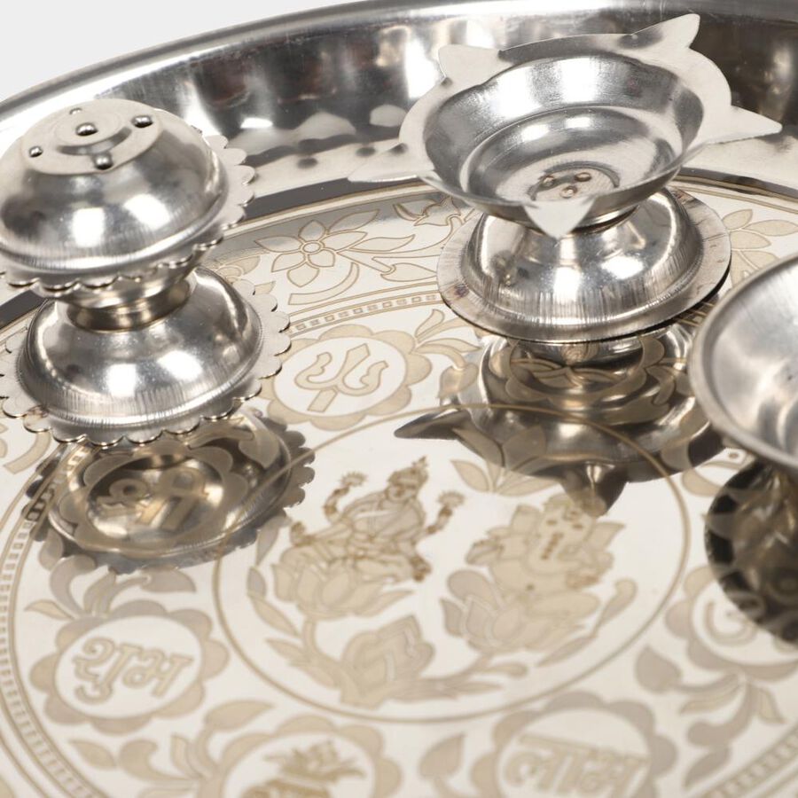 Steel Pooja Plate, , large image number null
