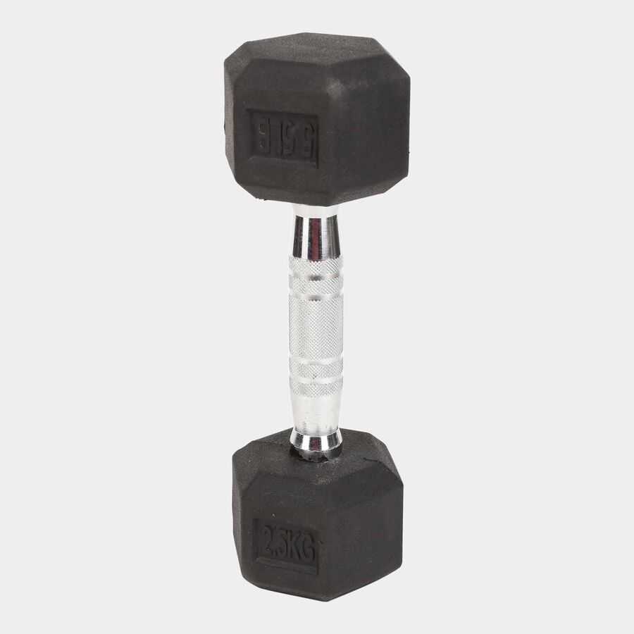 Rubber & Iron Body Fitness Dumbbells- 2.5 Kg, , large image number null