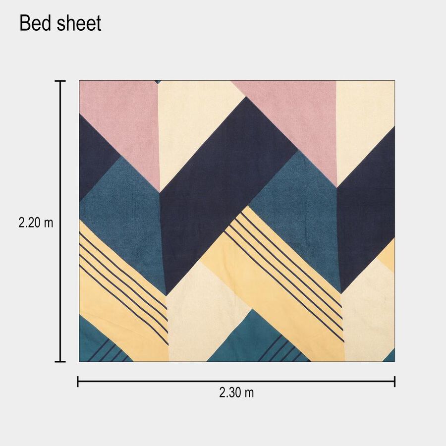 120 GSM Navy Blue Polyester Double Bedsheet, , large image number null
