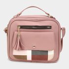Women's Pink Polyurethane Sling Bag, , small image number null