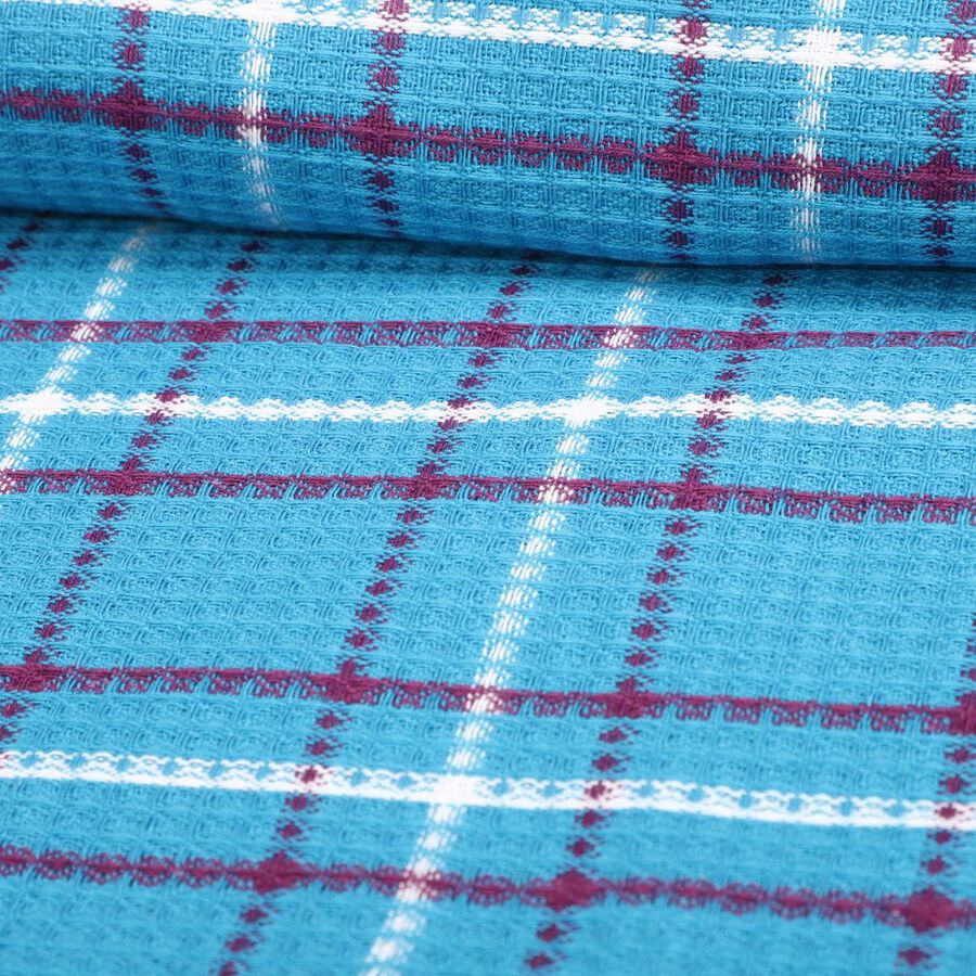 220 GSM Blue Cotton Blend Bath Towel, , large