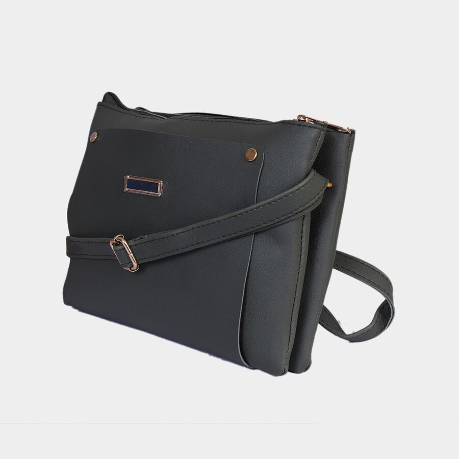Women Plain Olive Sling Bag, , large image number null