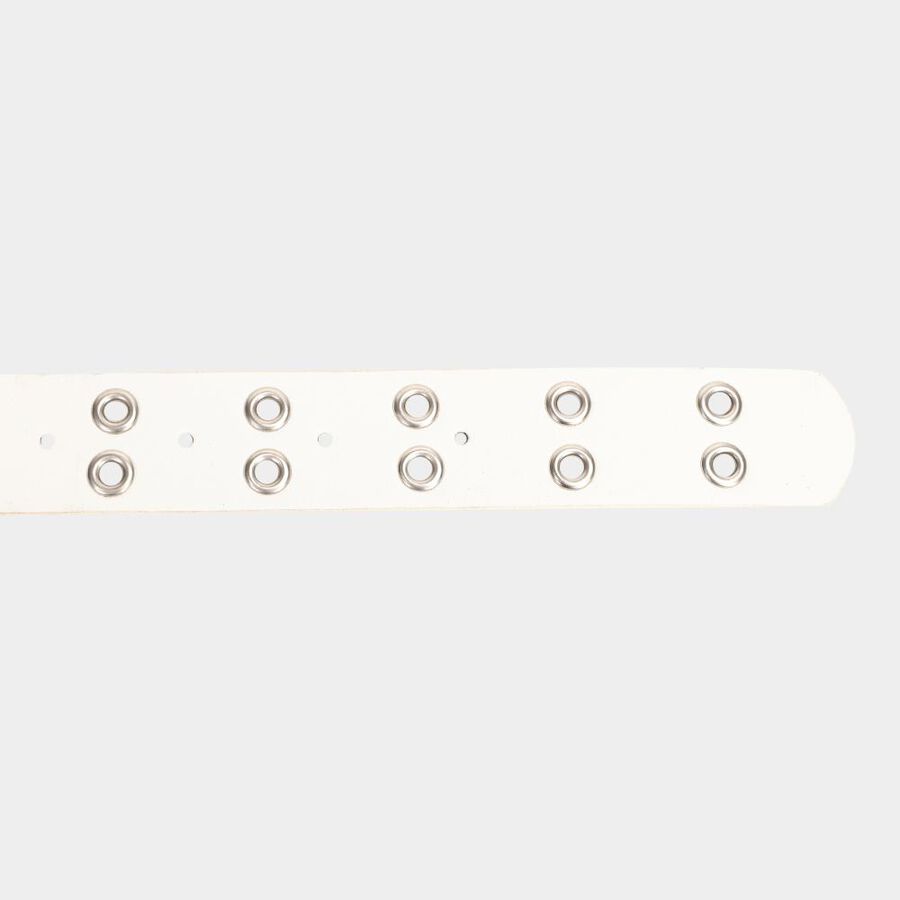 Women's White Polyurethane Belt, , large image number null