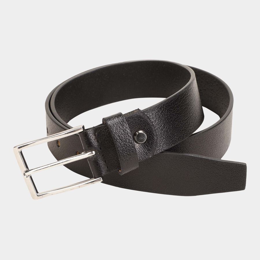 Men's Black Leather Formal Belt, , large image number null