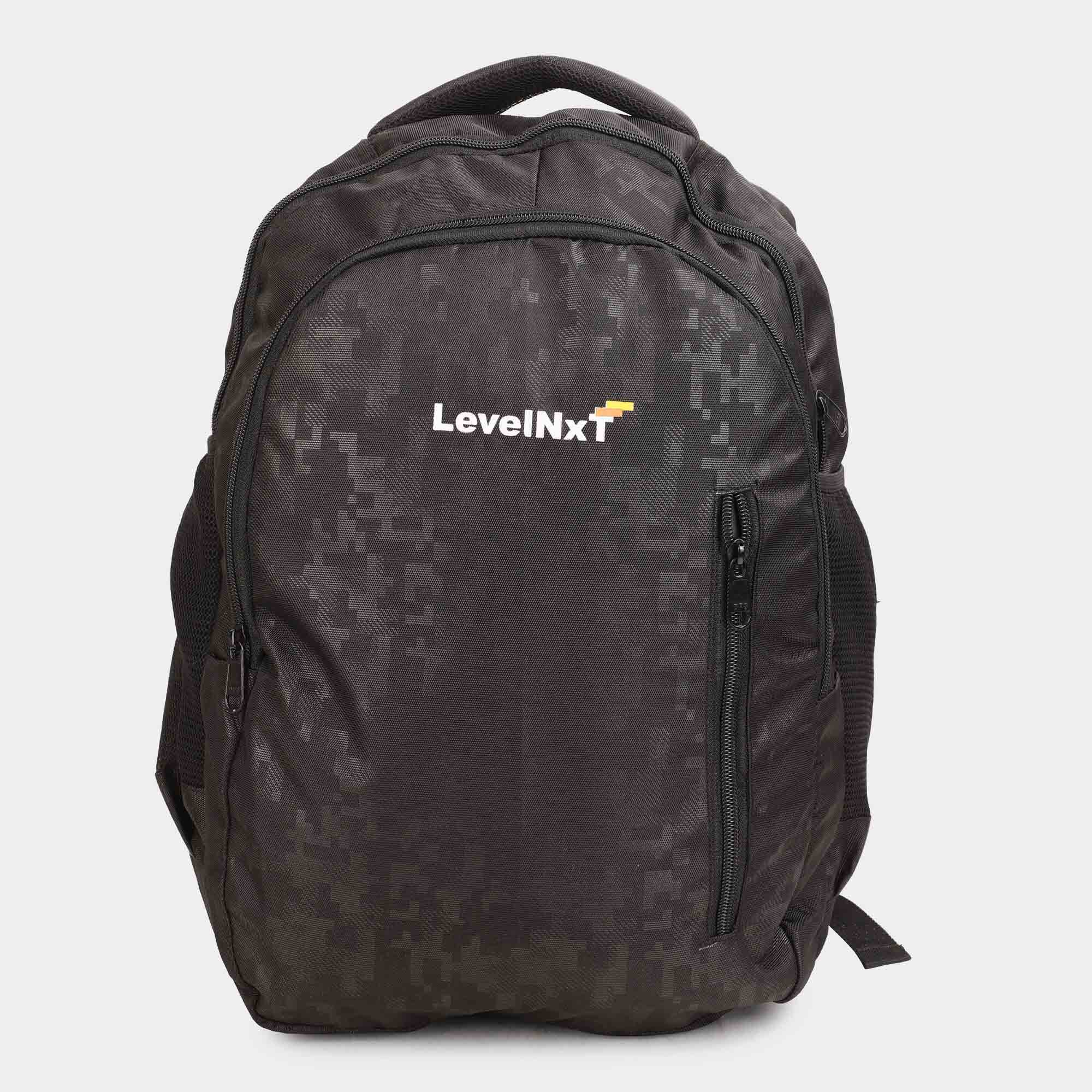 Levelnxt Black Polyester Backpack | Vishal Mega Mart India