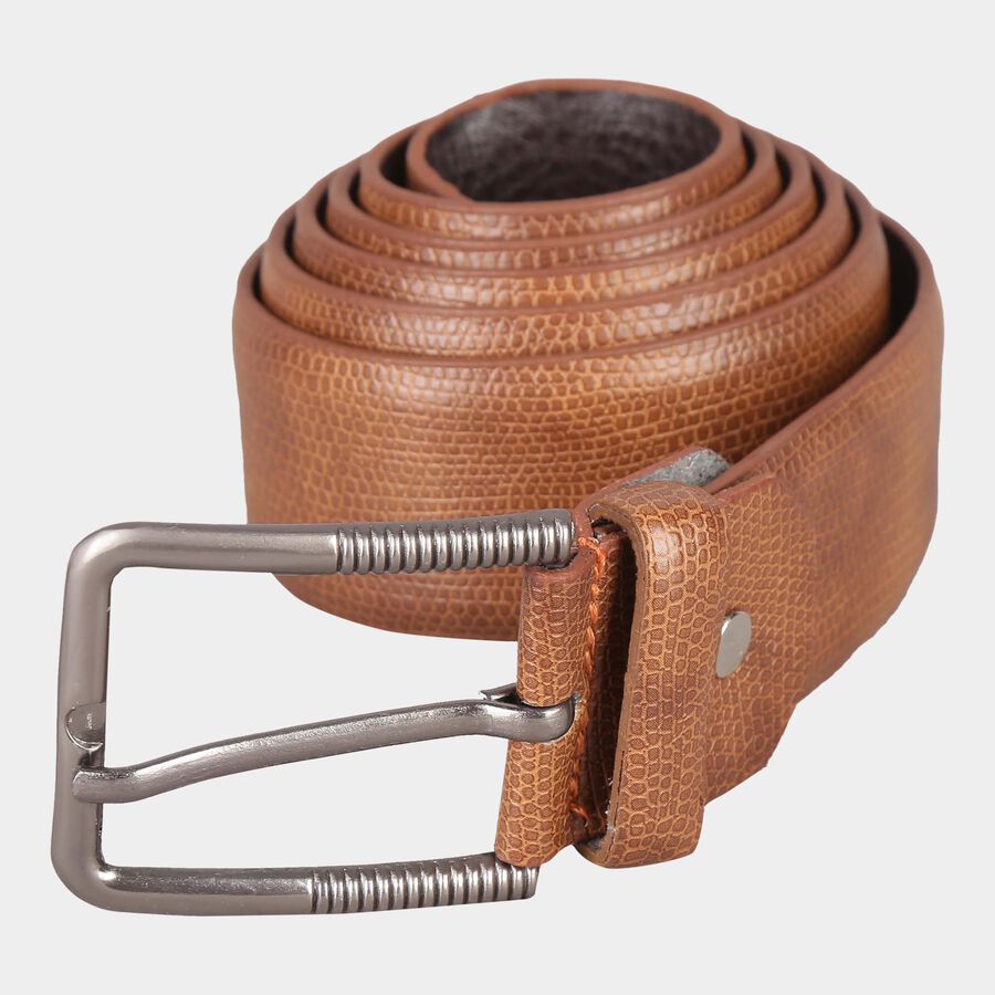 Men's Tan Polyurethane Casual Belt, , large