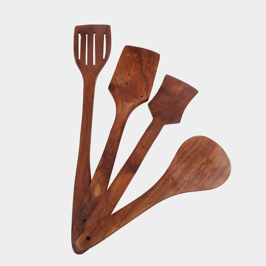 Wooden Kitchen Tools Combo - Serving Spoon, Zara, Turner, Slotted Turner, , large image number null