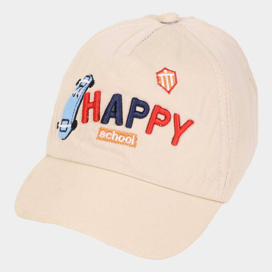 Kids' Beige Canvas Cap, , large image number null
