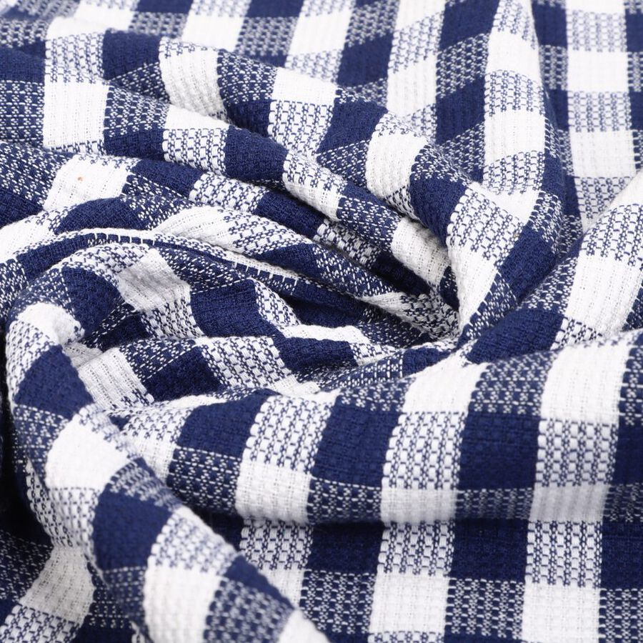 220 GSM Blue Cotton Blend Bath Towel, , large