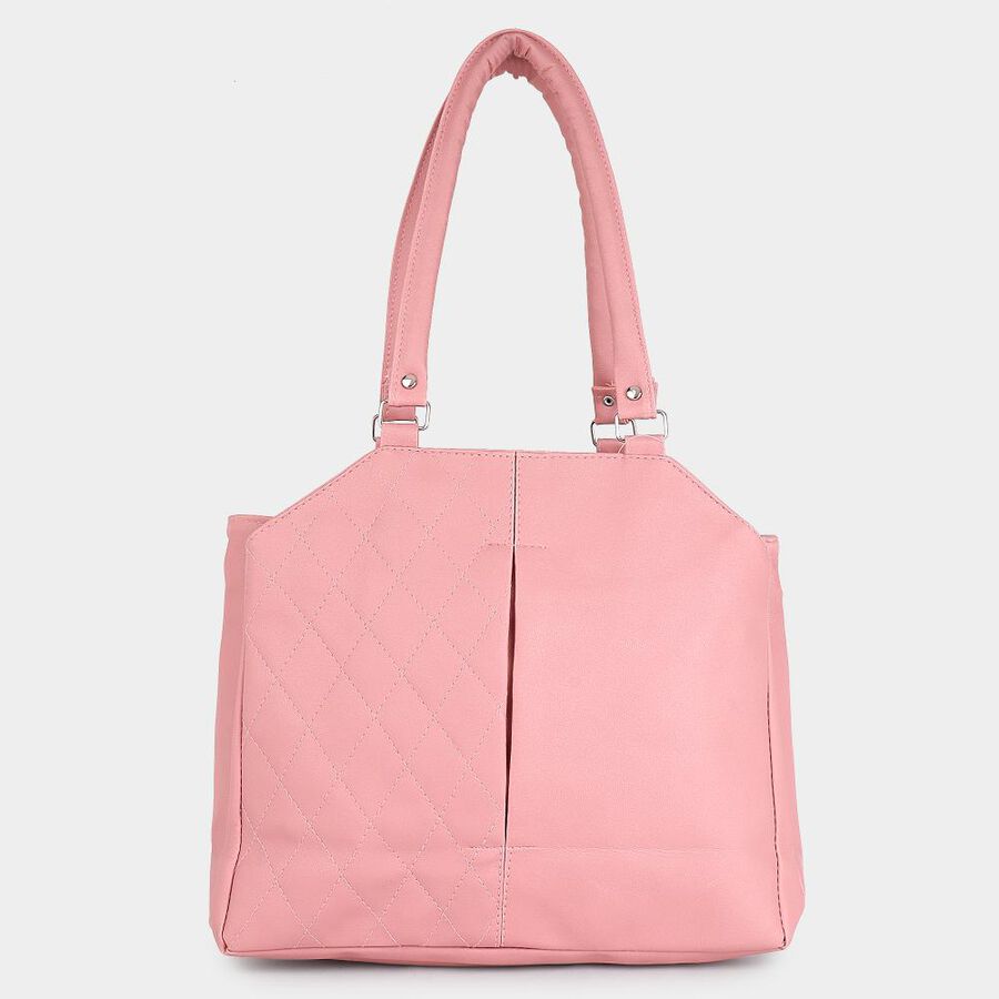 Women's Pink Polyurethane Hand Bag, , large image number null