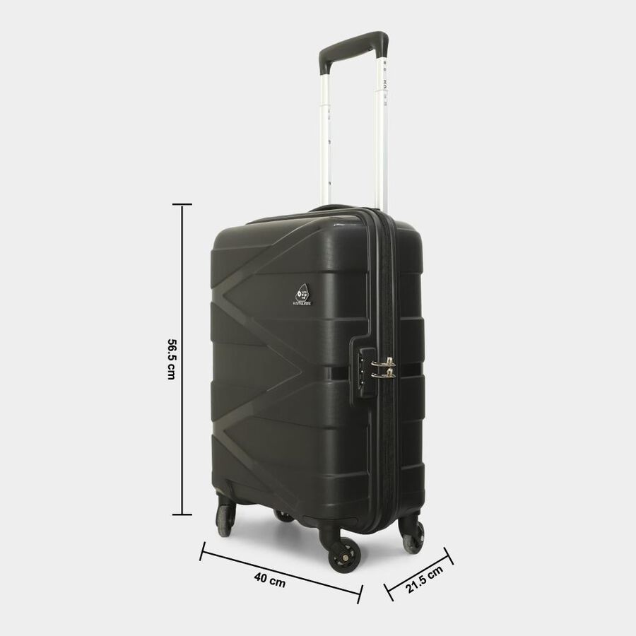 4-Wheel Black Polypropylene Hard Case Trolley, Small, , large image number null