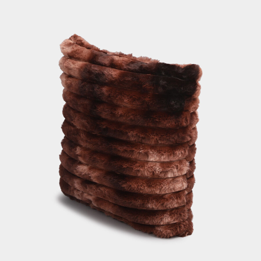 Brown Textured Decorative Cushion, , large