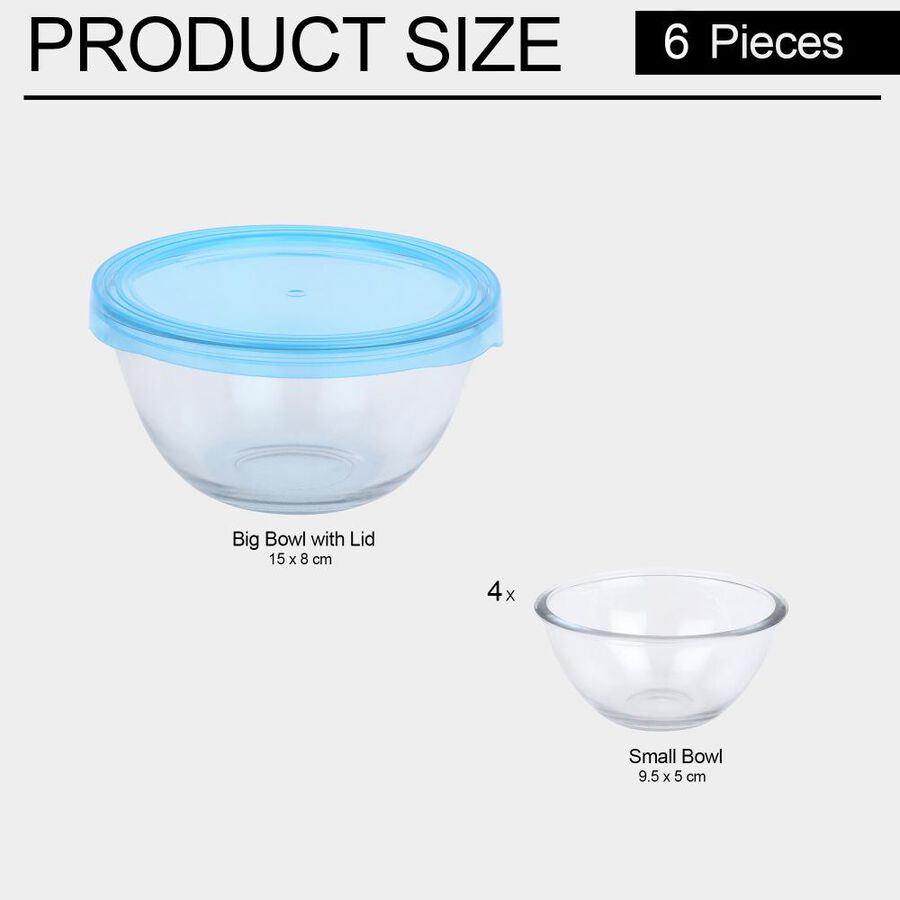 6 Pcs. Glass Pudding Set, Microwave Safe, , large image number null