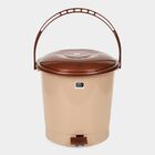 6 L Brown Plastic Dustbin, , small image number null
