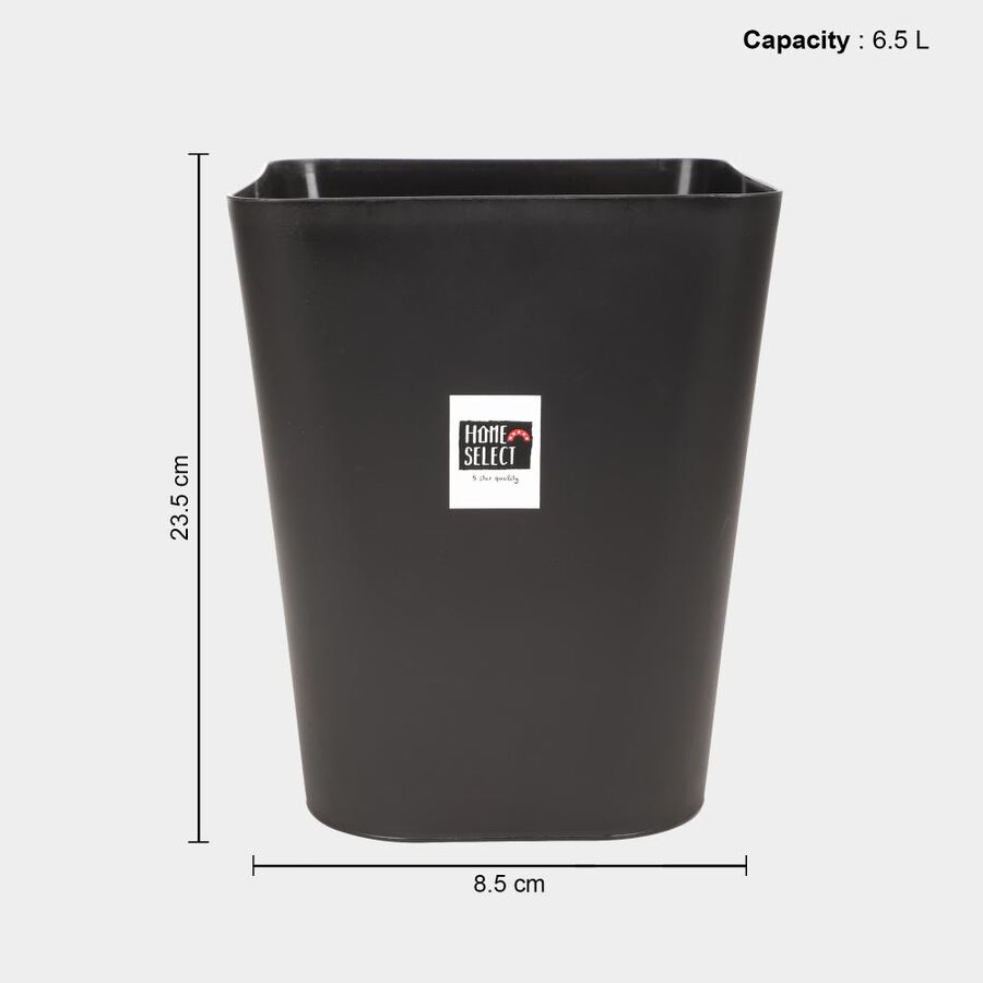 6.5 L Black Plastic Dustbin, , large image number null