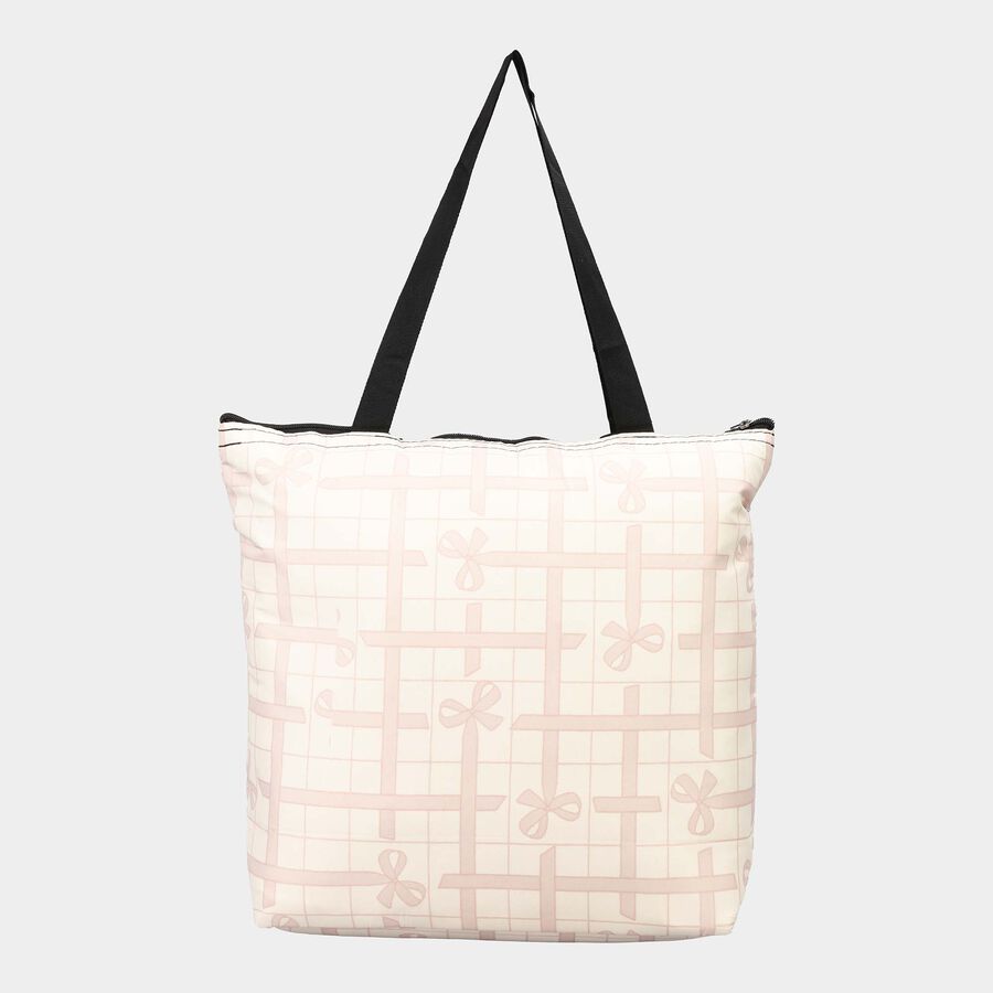 Women's off-White Fabric Tote Bag, , large image number null