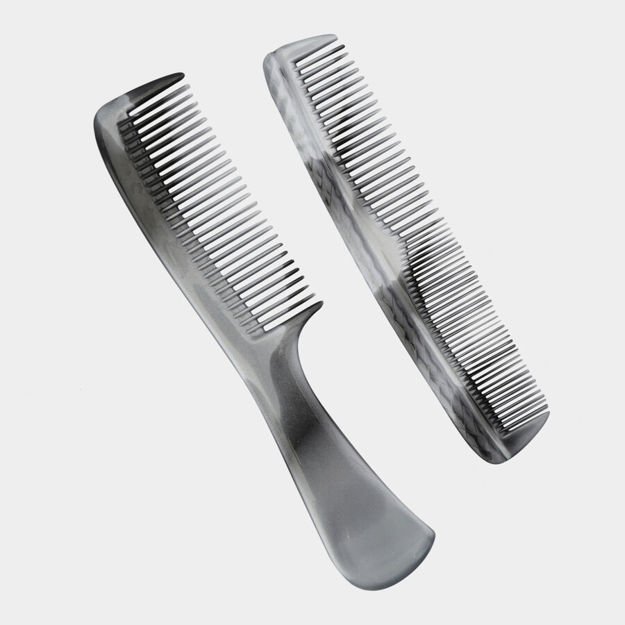 Plastic Hair Comb, Set of 2 - Colour/Design May Vary, , large image number null