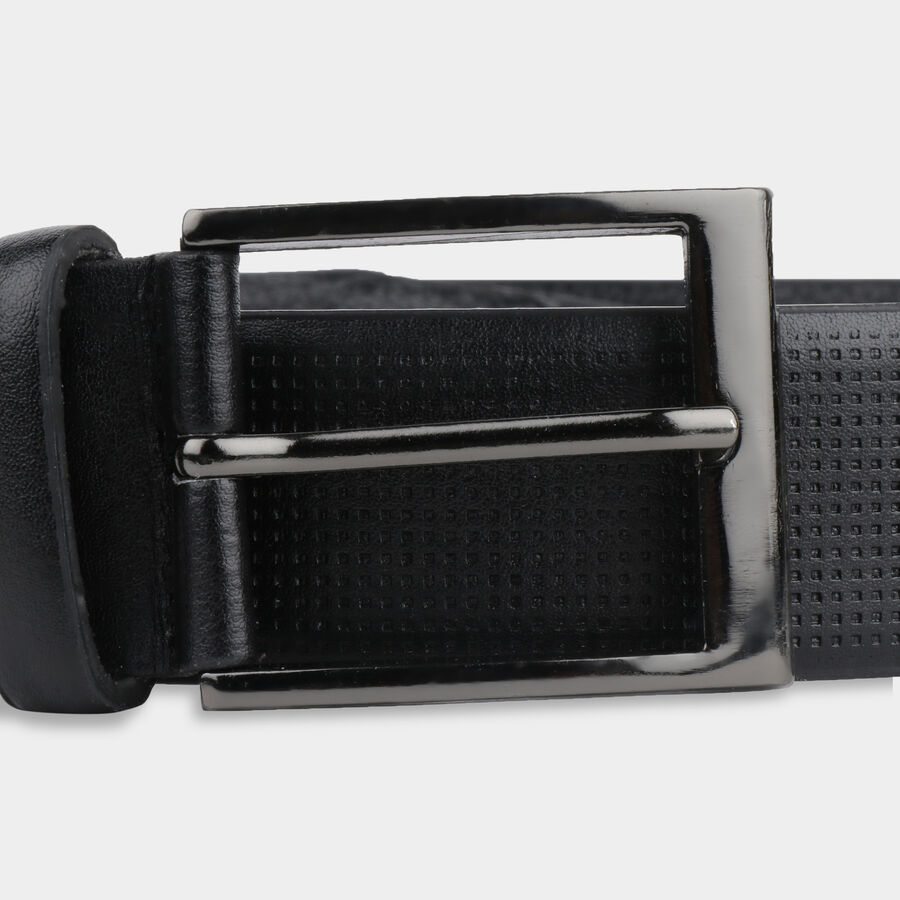 Men's Black Polyurethane Casual Belt, 34 in. Waist, , large image number null