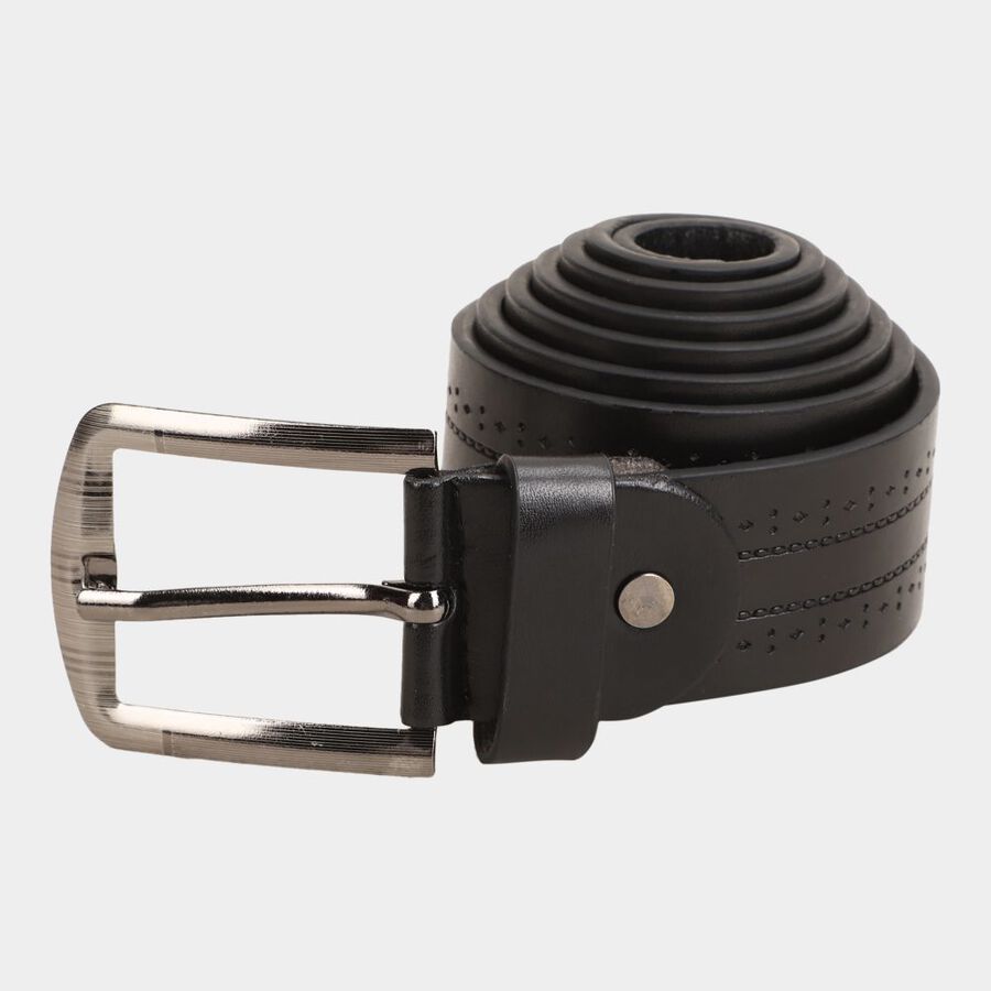 Men's Black Polyurethane Casual Belt, , large image number null