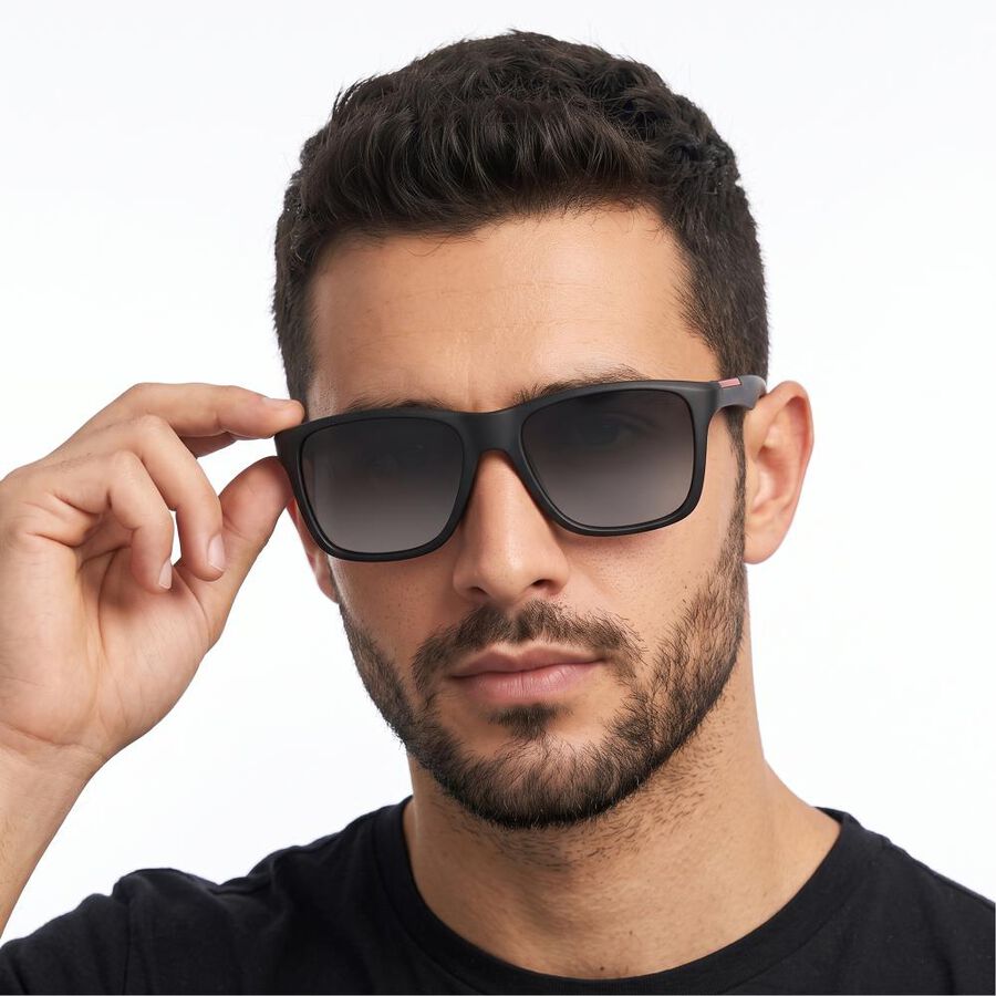 Men's Black Plastic Sunglasses, , large
