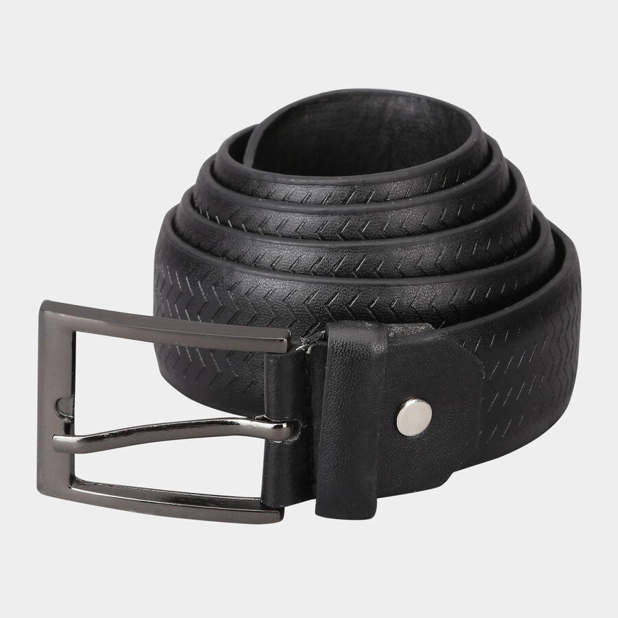 Men's Black Polyurethane Casual Belt, , large image number null