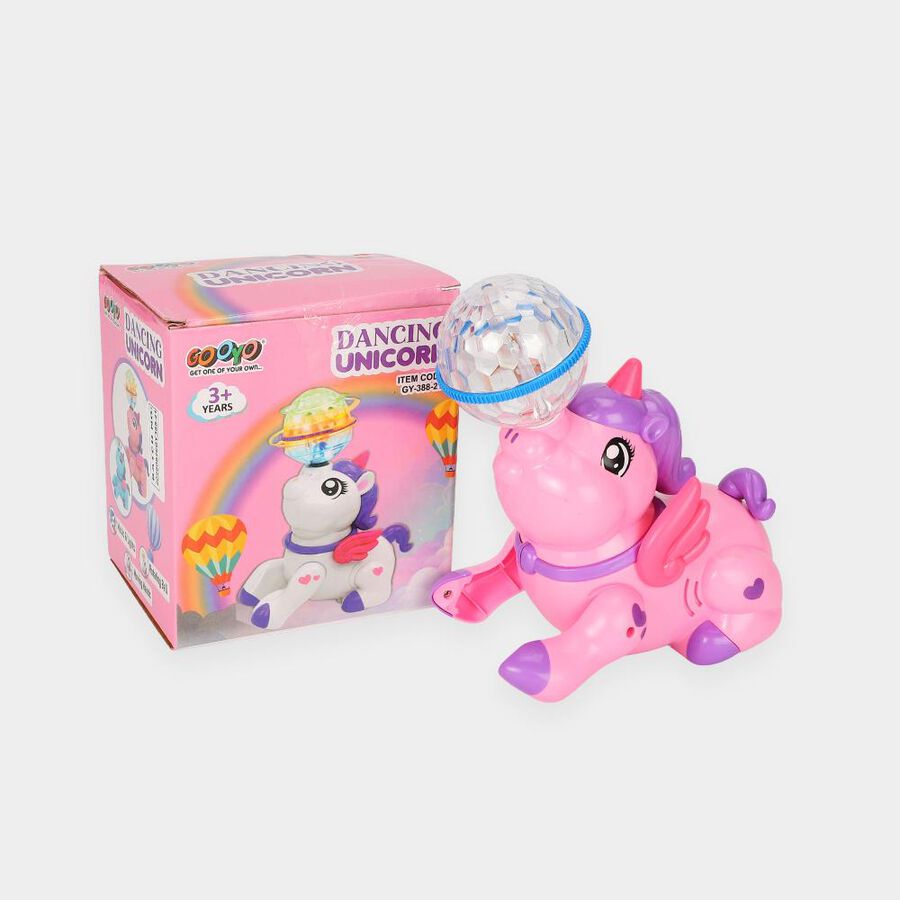 Kid's Dancing Unicorn Toy with Crystal Disco Light Ball, , large