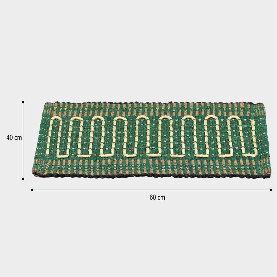 Green Polyester Cotton Door Mat, , large image number null