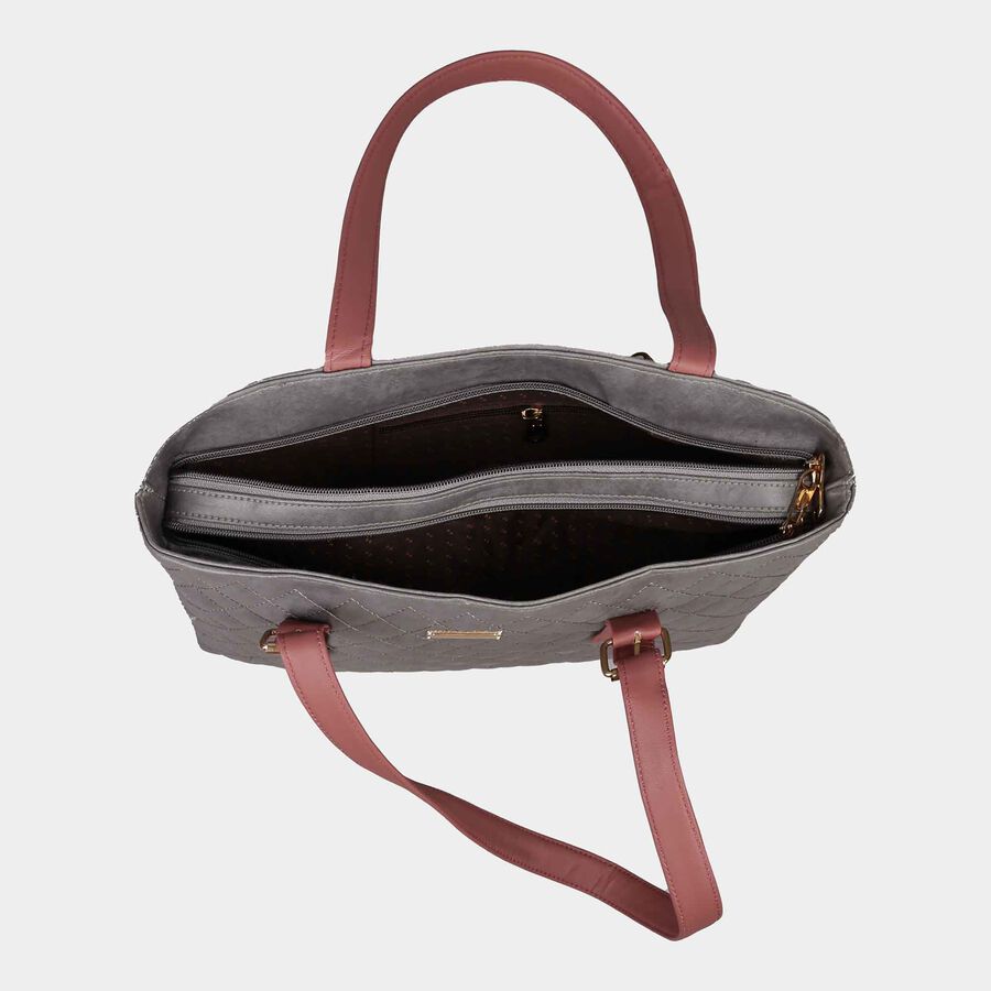 Women's Grey Polyurethane Tote Bag, , large image number null
