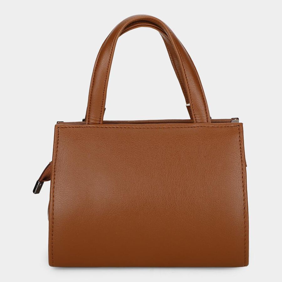 Women's Tan Polyurethane Handbag , , large