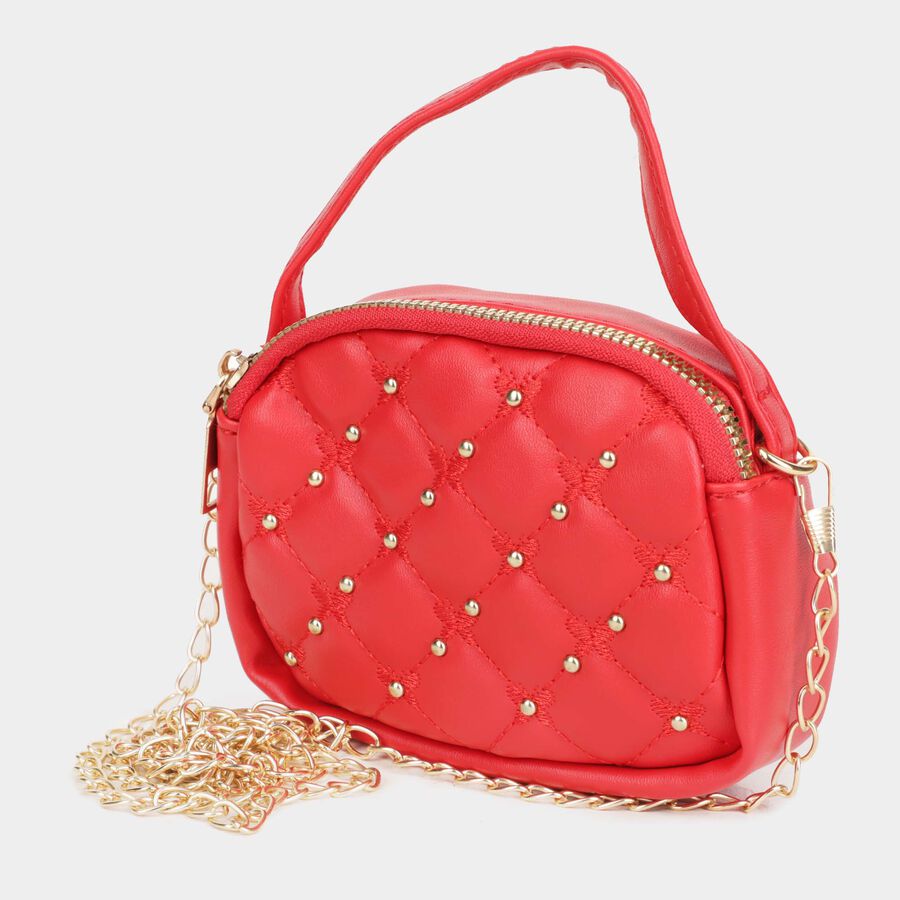 Women's Polyurethane Zipper Sling Bag, , large image number null