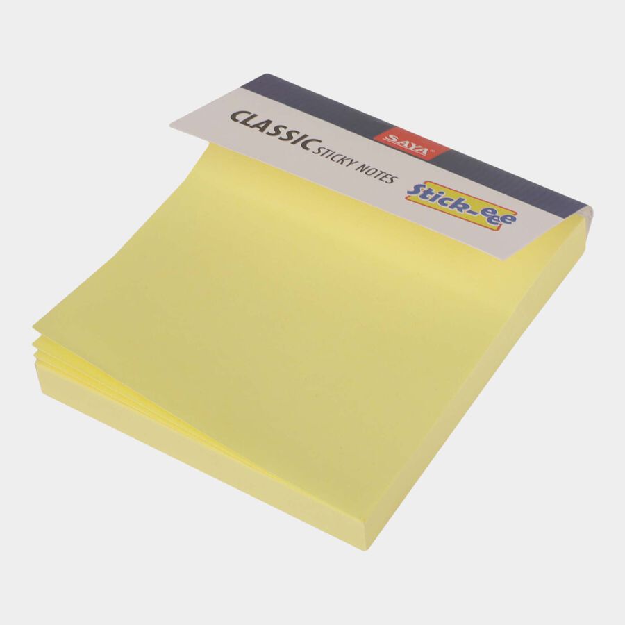 Plastic Files & Folder, Yellow, 7.6 cm X 7.6 cm, Note With Tap, 100 pages, , large image number null