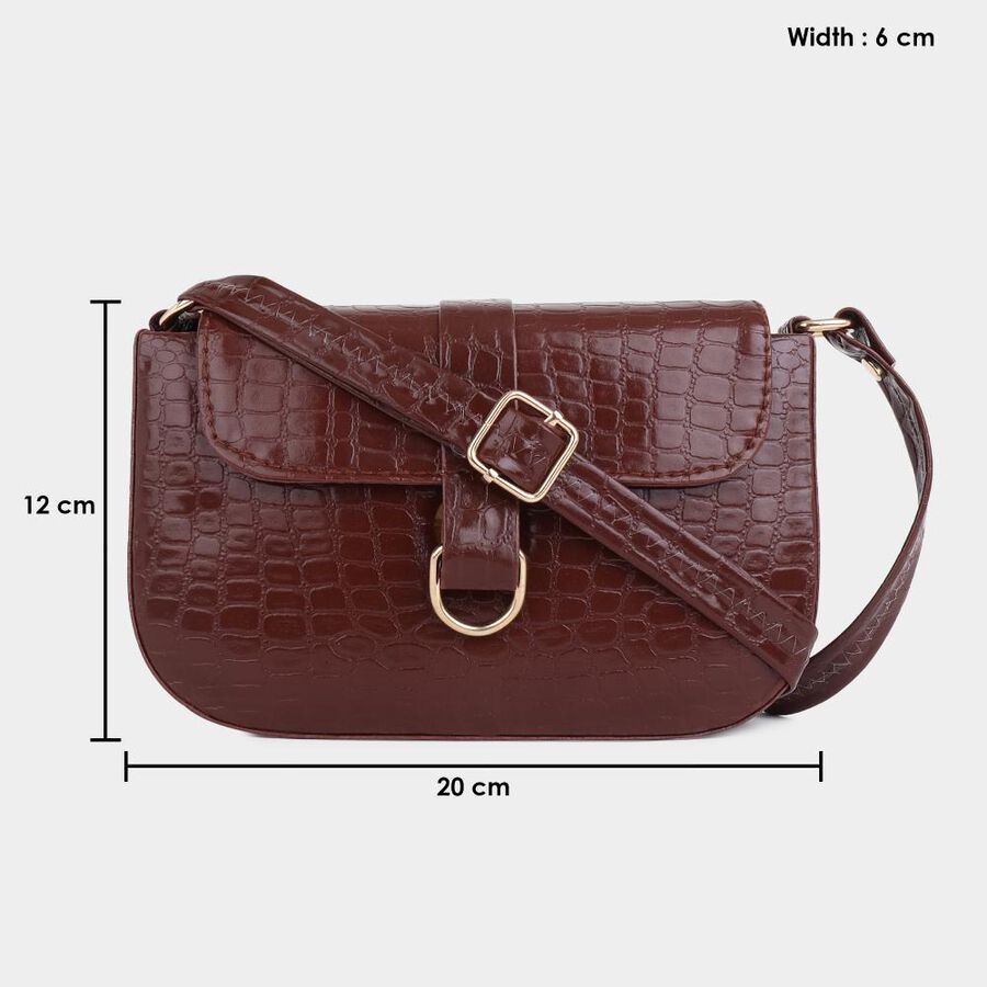 Women's Tan Polyurethane Sling Bag, , large image number null