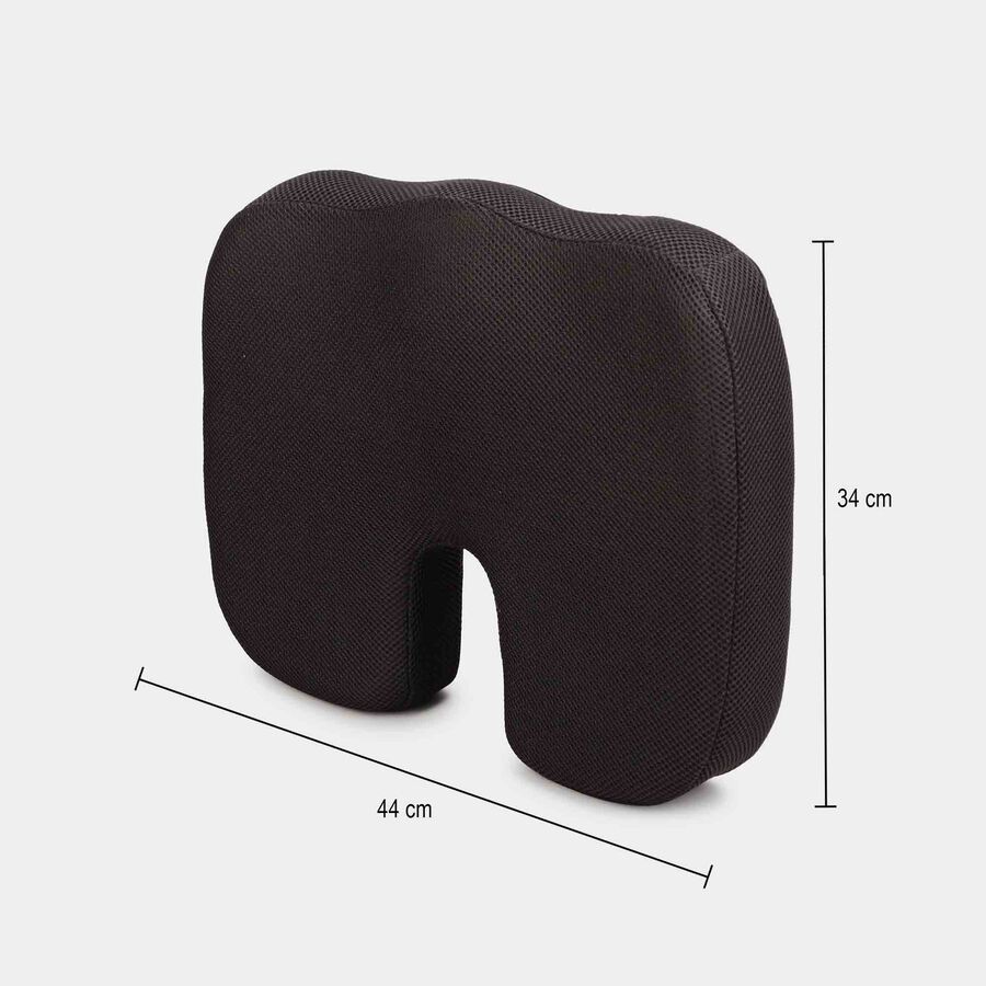 Black Ergonomic Memory Foam Cushion, , large