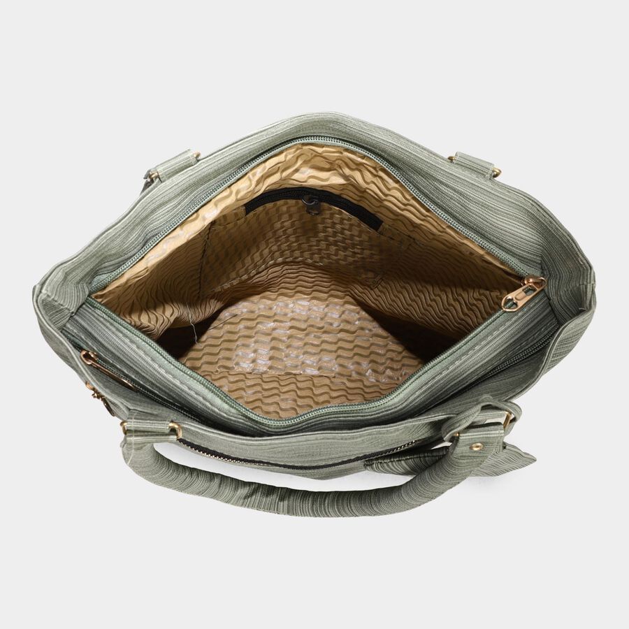 Women's Olive Green Polyurethane Tote Bag, , large image number null