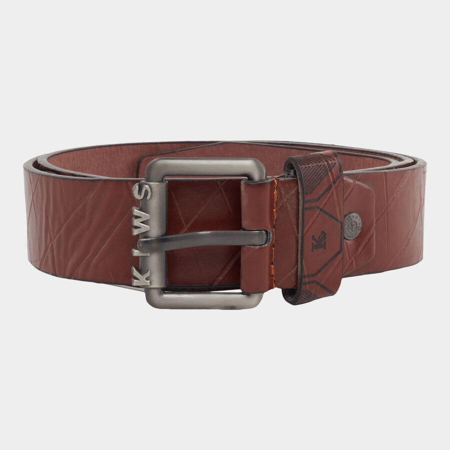Men's Polyurethane Casual Belt, Size 40, Textured, , large image number null
