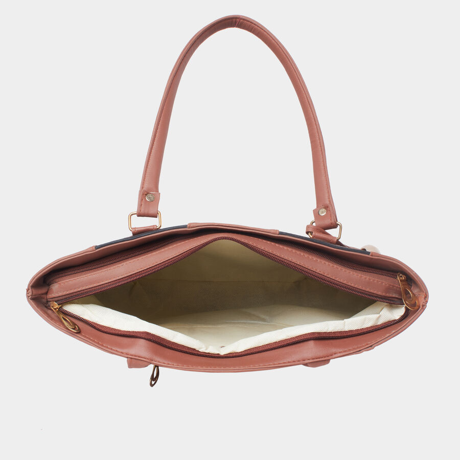 Women Solid Tan Handbag, , large image number null