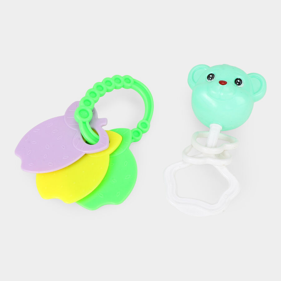 4-Piece Baby Rattle And Teether Toy Set For Newborns, , large