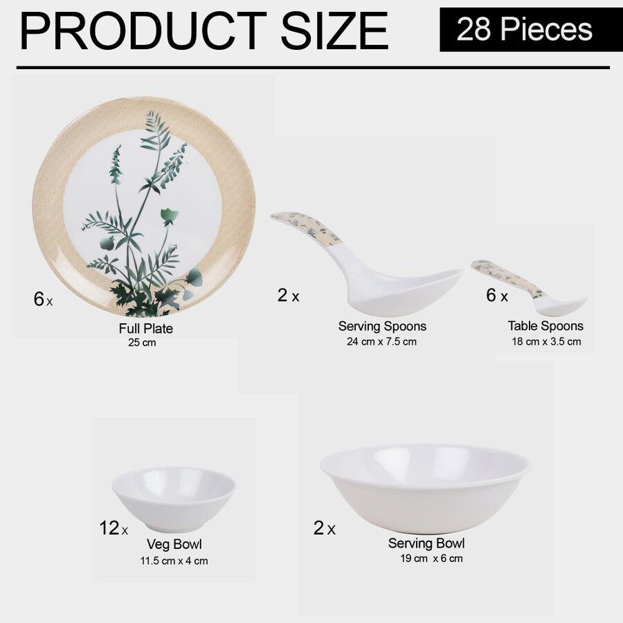 28 Pc. Melamine Dinner Set, , large image number null