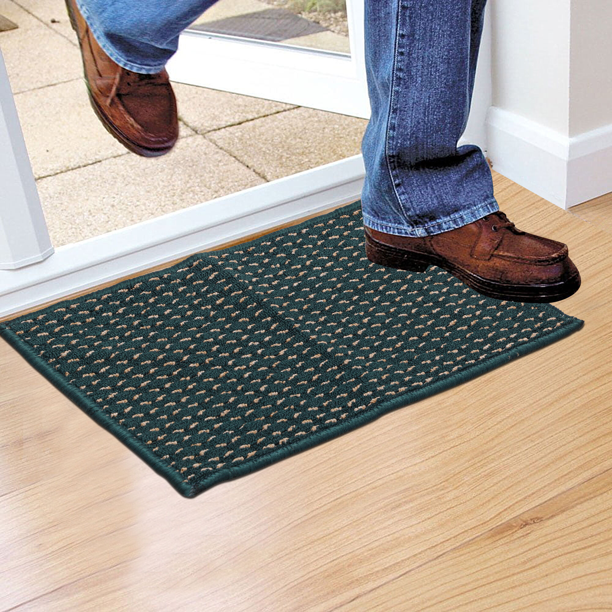 Home Beautiful                         Anti-Skid Blue Polypropylene Door Mat