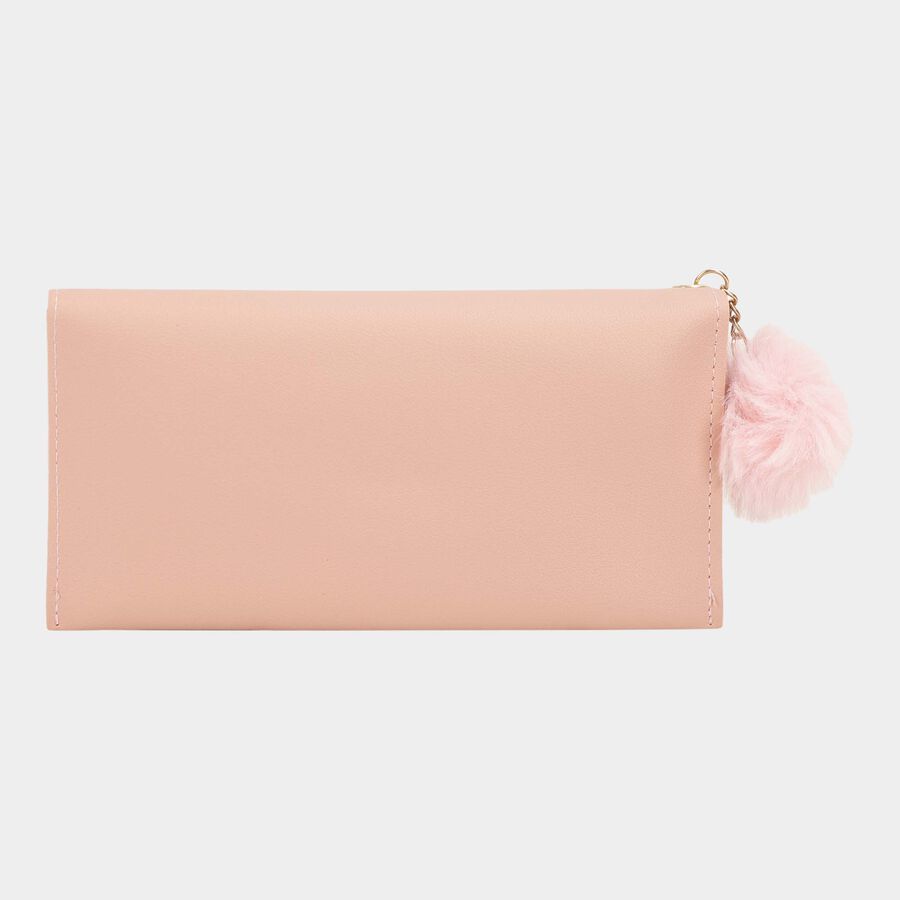 Women's Light Pink Polyurethane Handbag, , large image number null