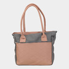 Women's Peach Polyurethane Tote Bag, , small