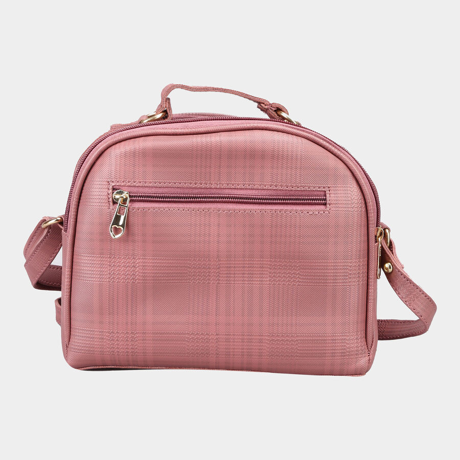 Women's Pink Polyurethane Sling Bag, , large image number null