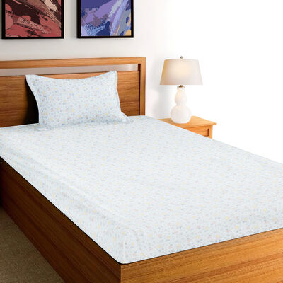 Blue Microfiber Single Bedsheet