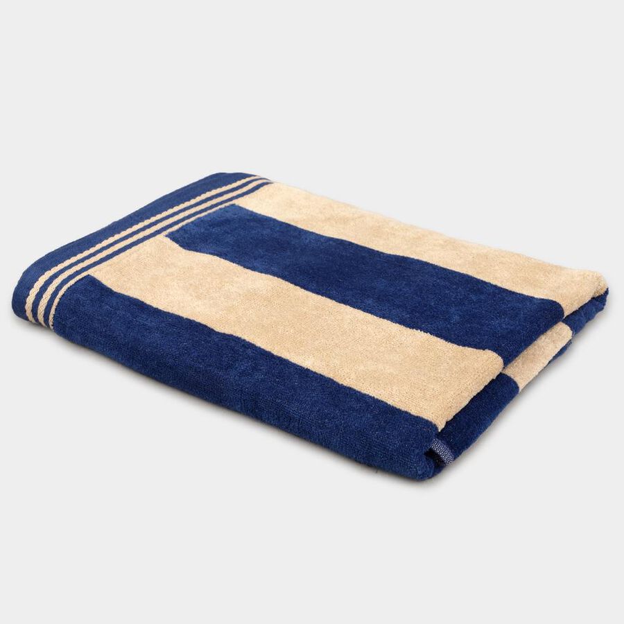 370 GSM Blue Cotton Bath Towel, , large