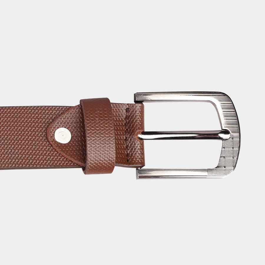 Men's Brown Leather Casual Belt, , large image number null