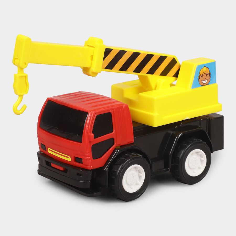 Kid's Red Plastic Friction Toy Crane, , large