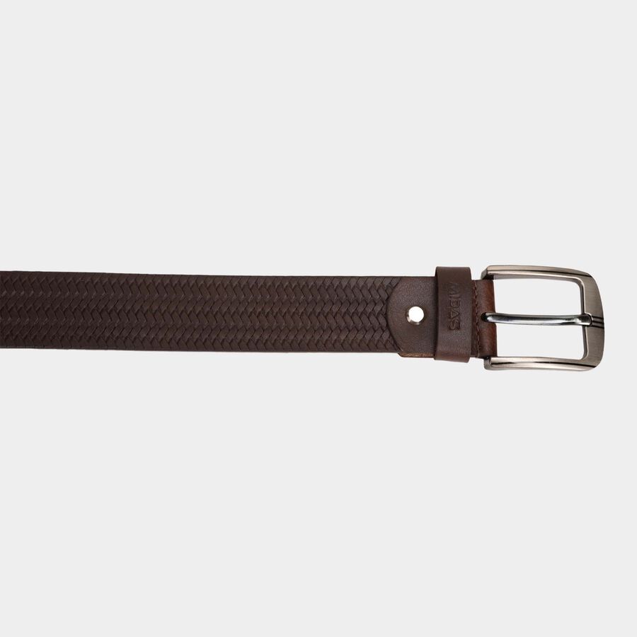 Men's Brown Leather Casual Belt, , large image number null