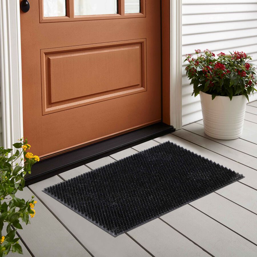 Anti-Skid Black Rubber Door Mat, , large image number null
