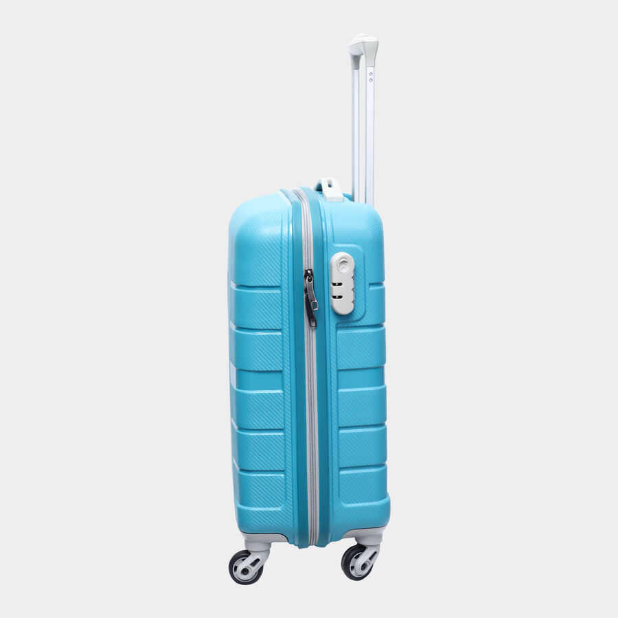 4-Wheel Blue Polypropylene Hard Case Trolley, Small, , large image number null