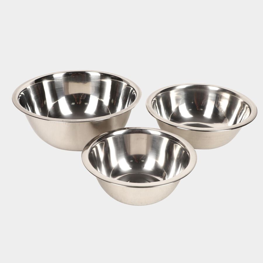 3 Pcs. Steel Serving Bowl - 1.5 L, 2.1 L, 2.7 L, , large image number null